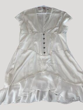 House of CB White Satin Corset Dress Size L